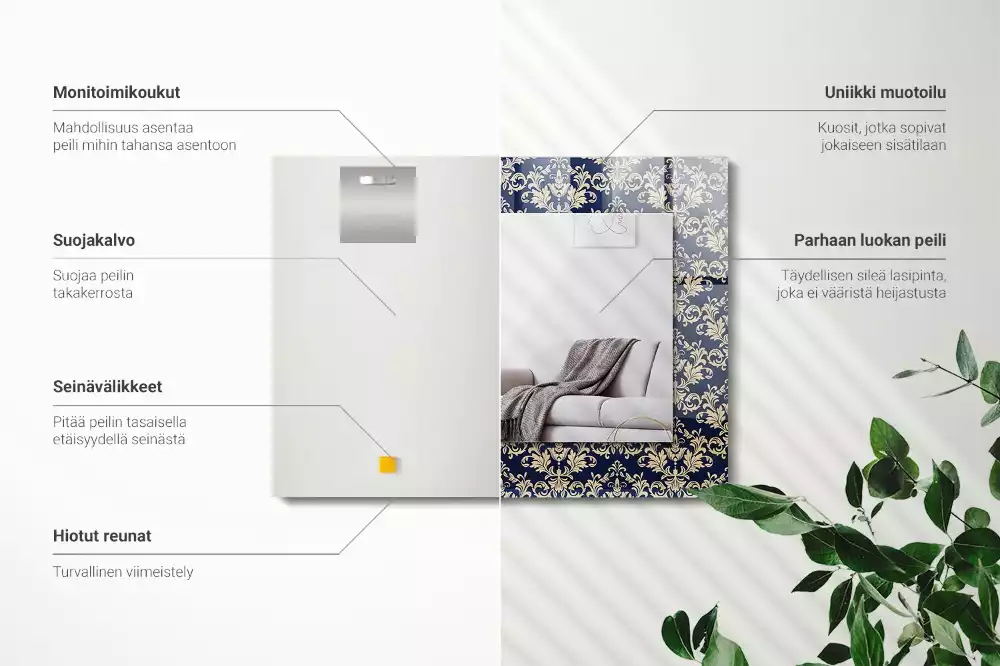 Espelho decorativo Padrão de papel de parede vitoriano