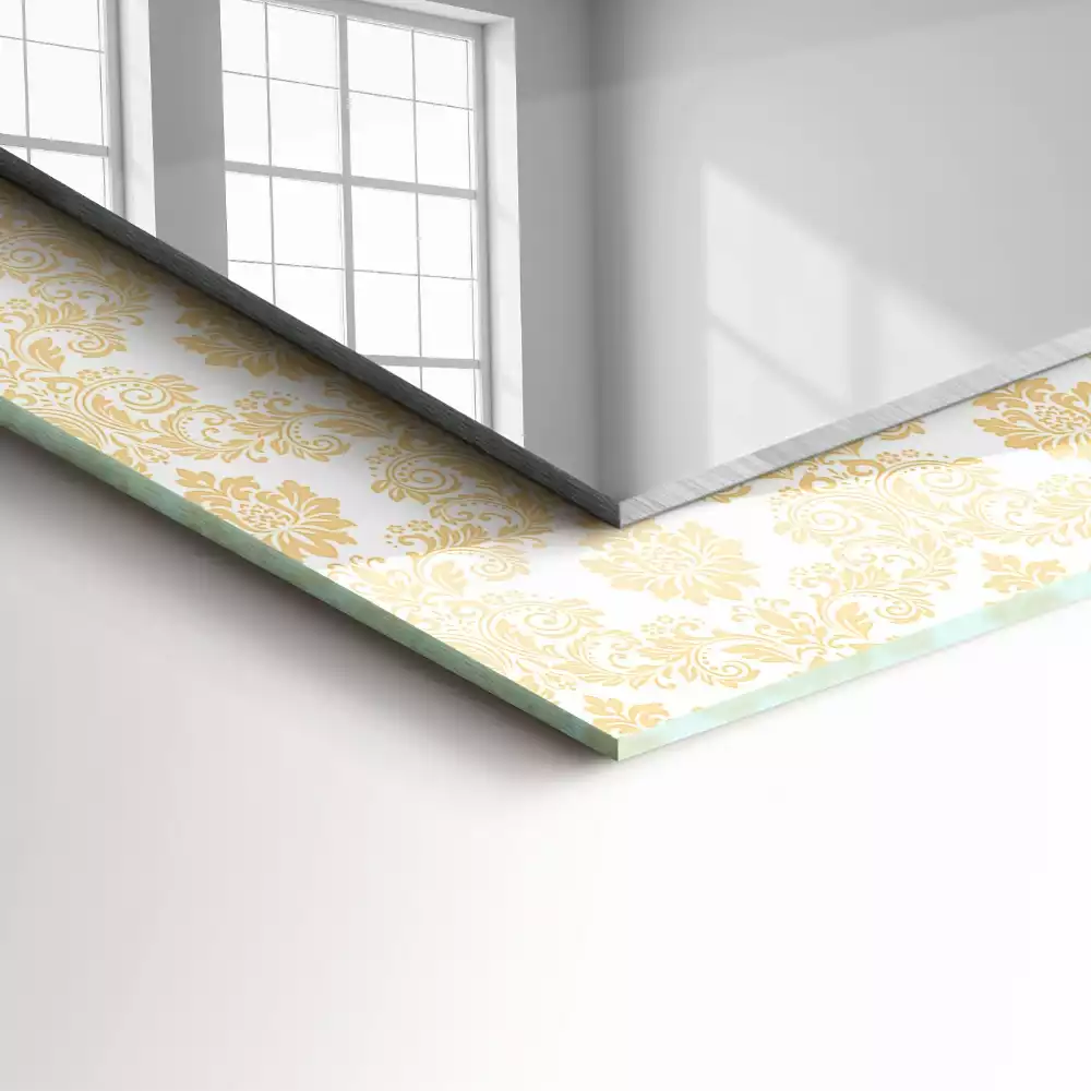 Espelho com moldura decorada Enfeites amarelos