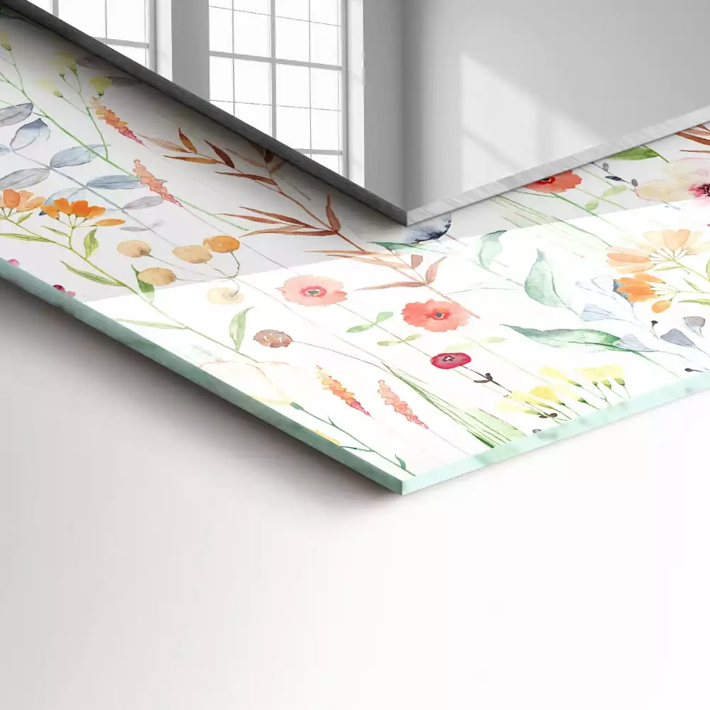 Espelho decorado Padrão floral em aquarela