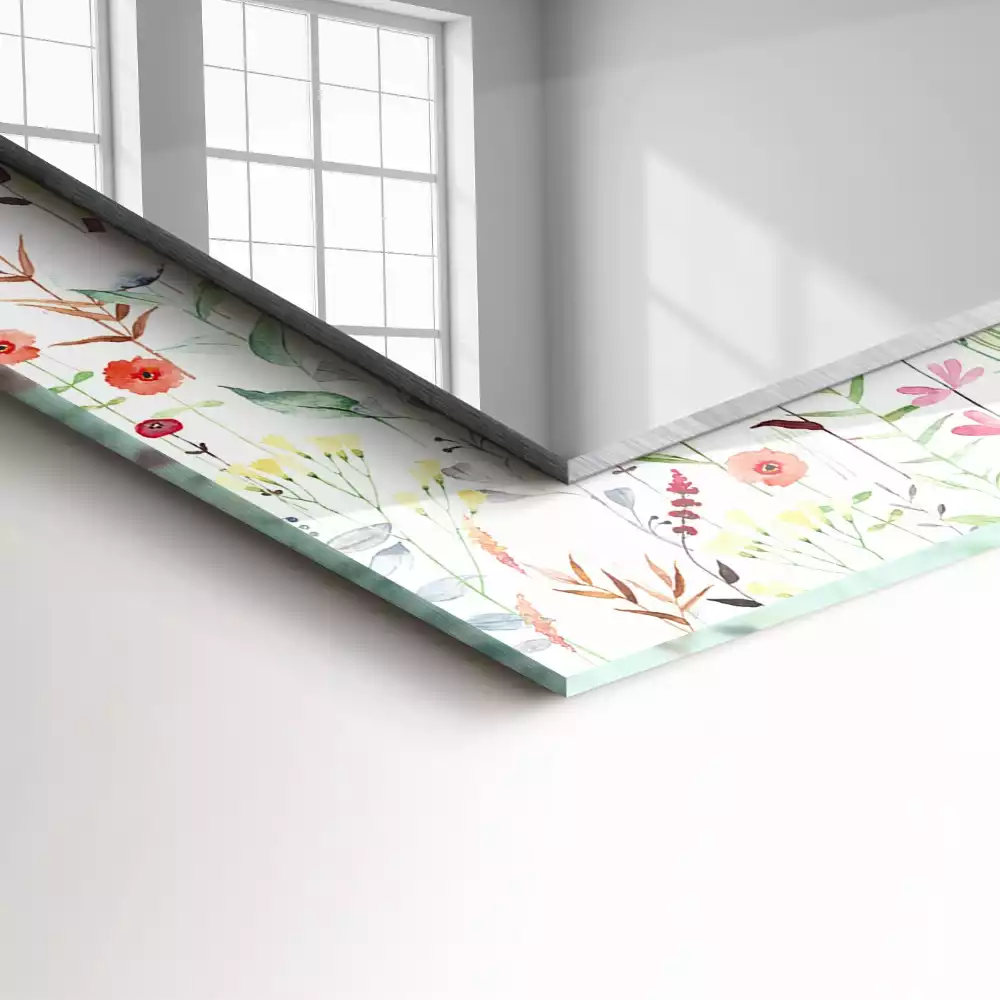 Espelho decorado Padrão floral em aquarela