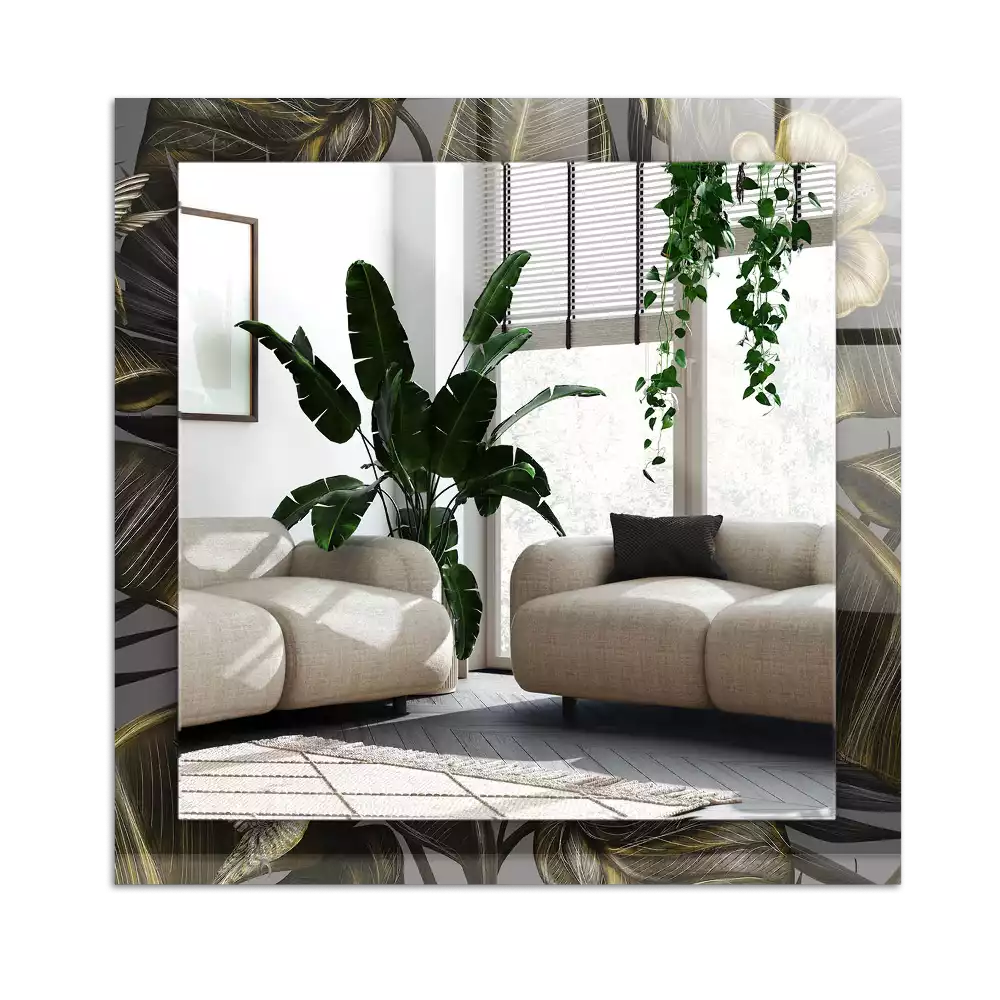 Espelho decorado Flores e beija-flores