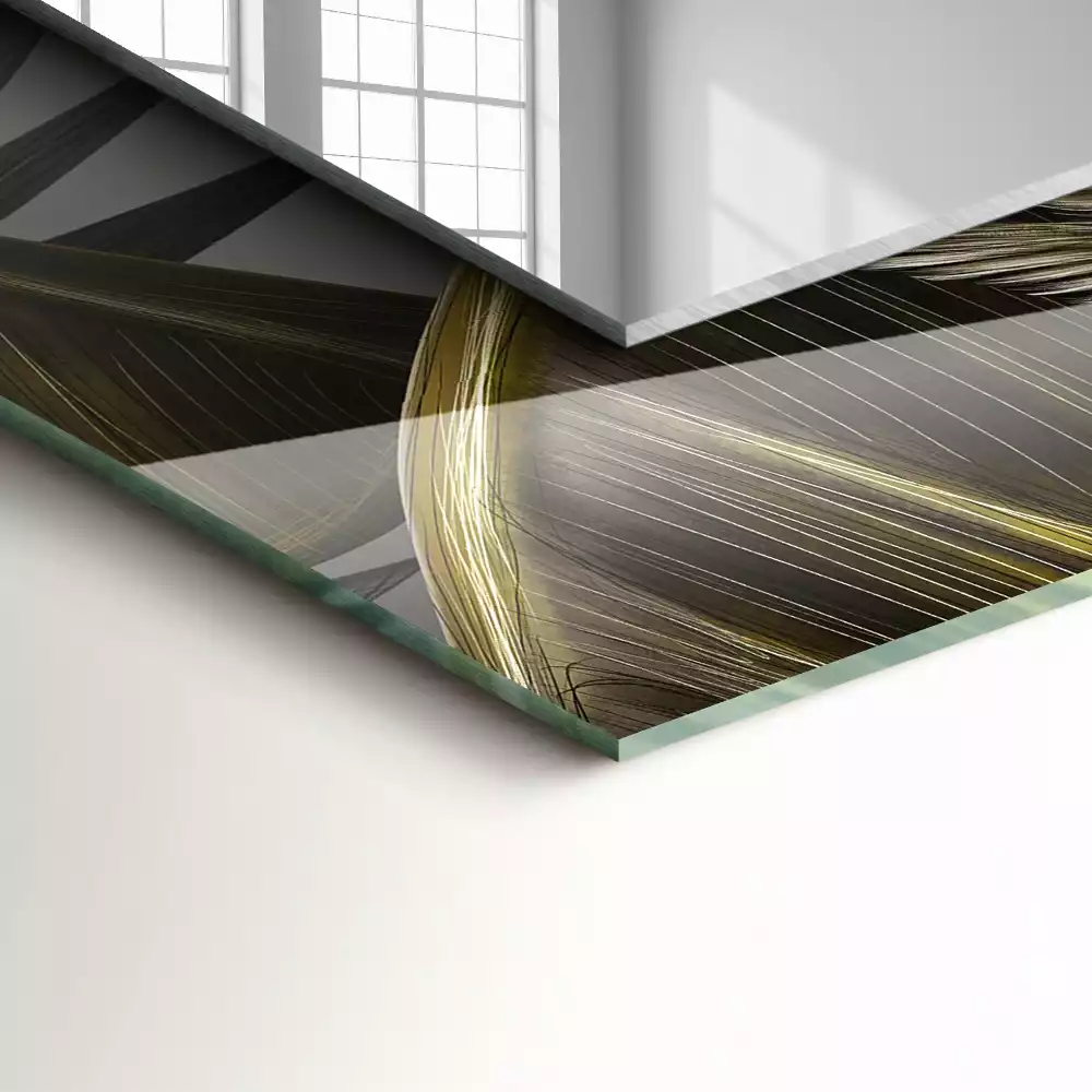 Espelho decorado Flores e beija-flores