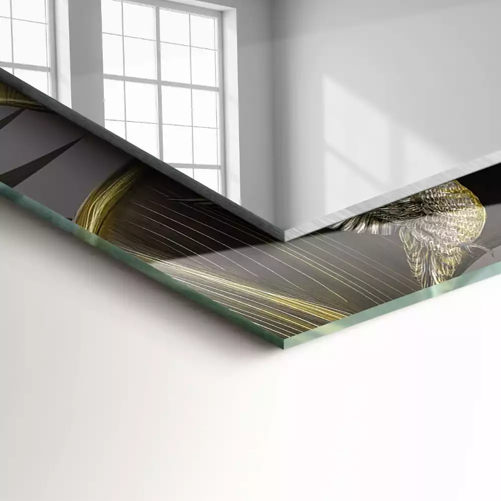 Espelho decorado Flores e beija-flores