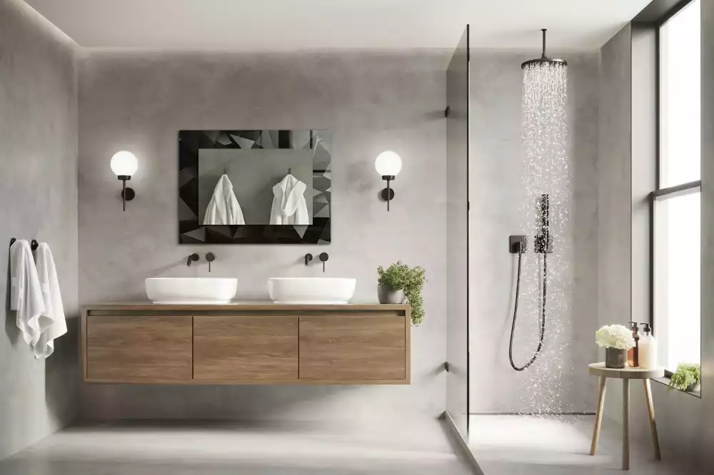 Espelho decorativo Formas geométricas pretas