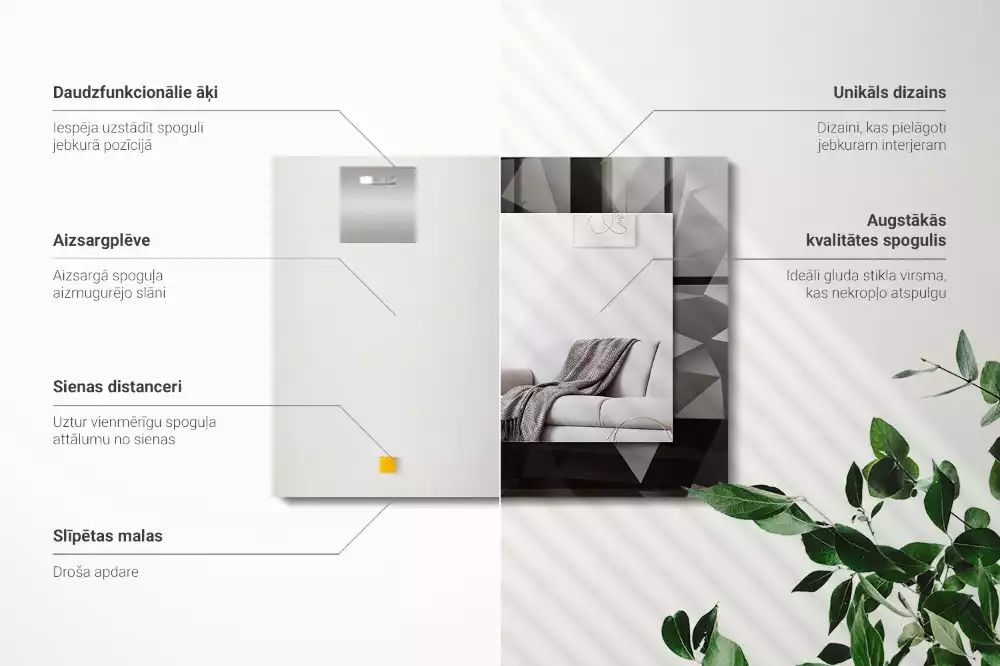 Espelho decorativo Formas geométricas pretas