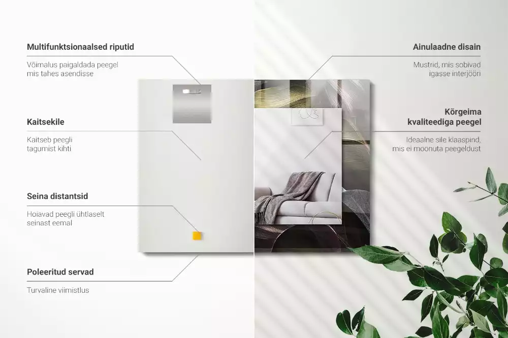 Espelho decorativo Folhas coloridas de plantas