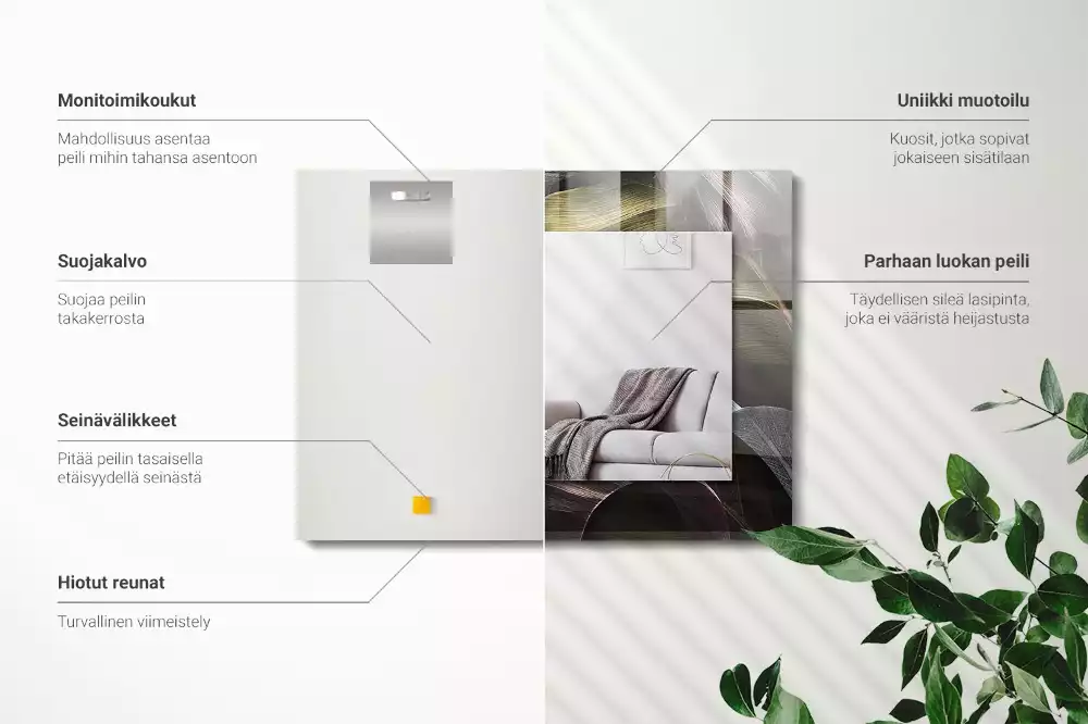 Espelho decorativo Folhas coloridas de plantas