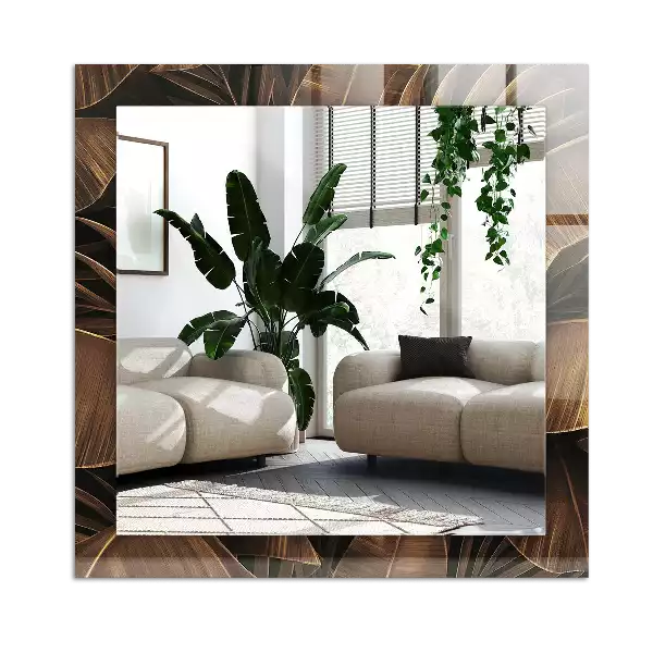 Espelho com moldura decorada folhas tropicais
