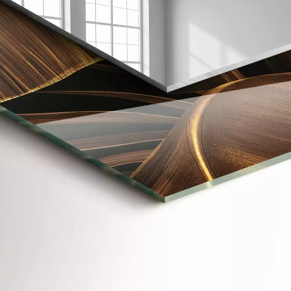 Espelho com moldura decorada folhas tropicais