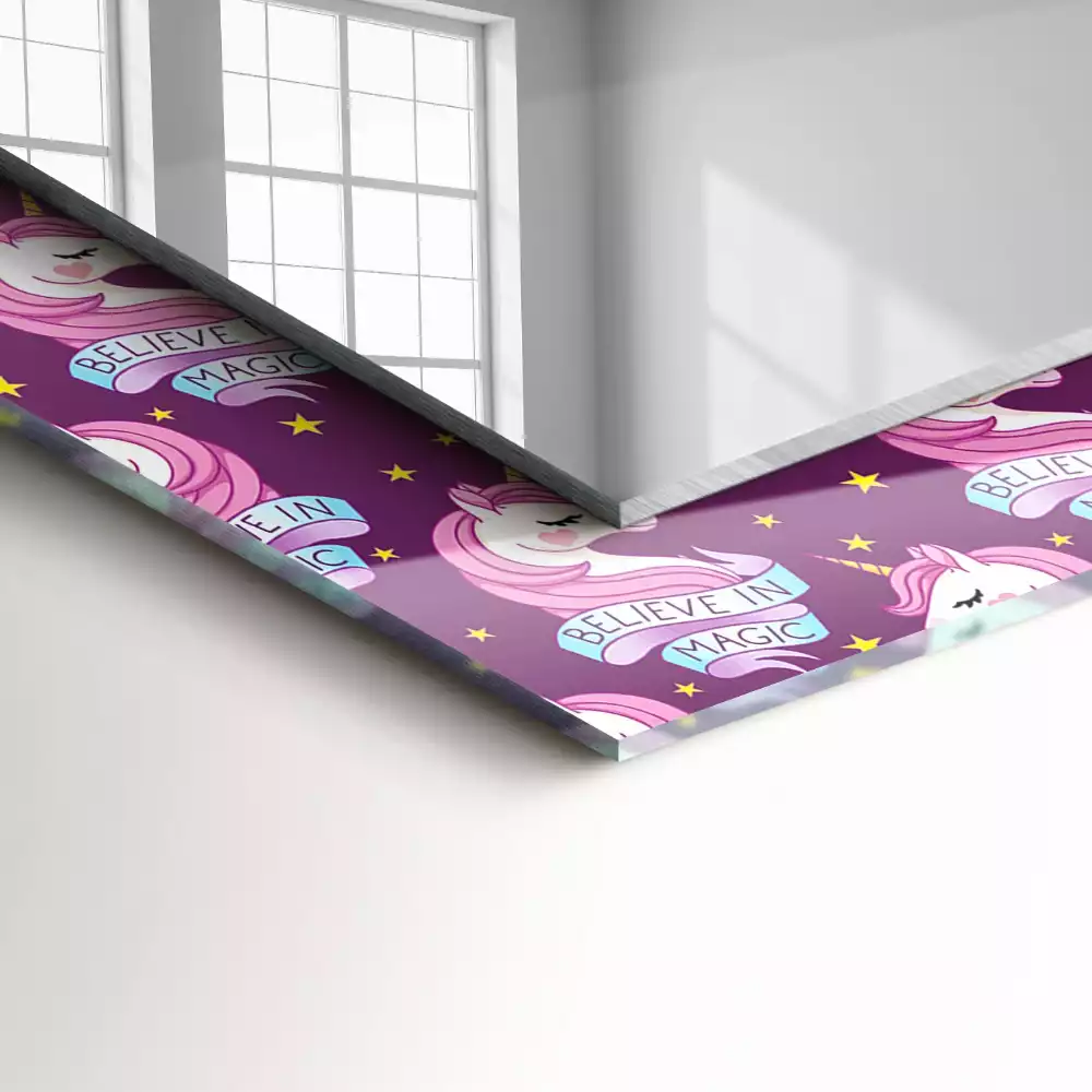 Espelho decorativo Letras de estrelas de unicórnios