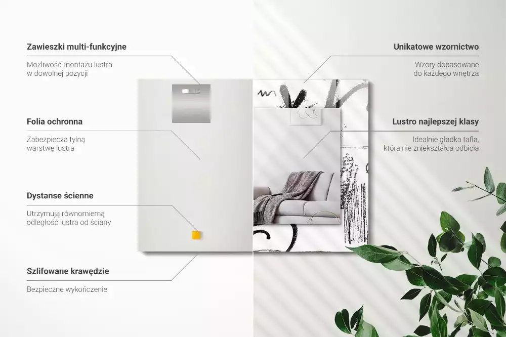 Espelho com moldura decorada Padrões Modernos Abstratos