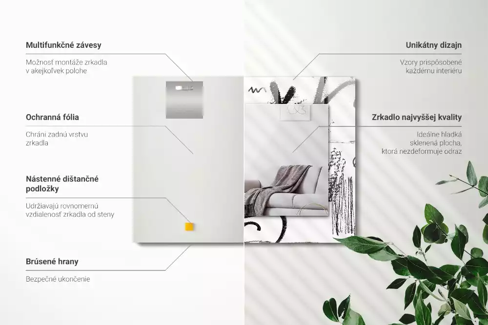 Espelho com moldura decorada Padrões Modernos Abstratos