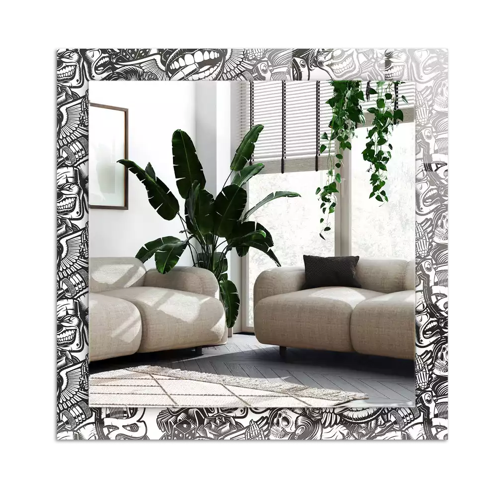 Espelho decorado Padrões em preto e branco