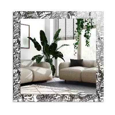 Espelho decorado Padrões em preto e branco