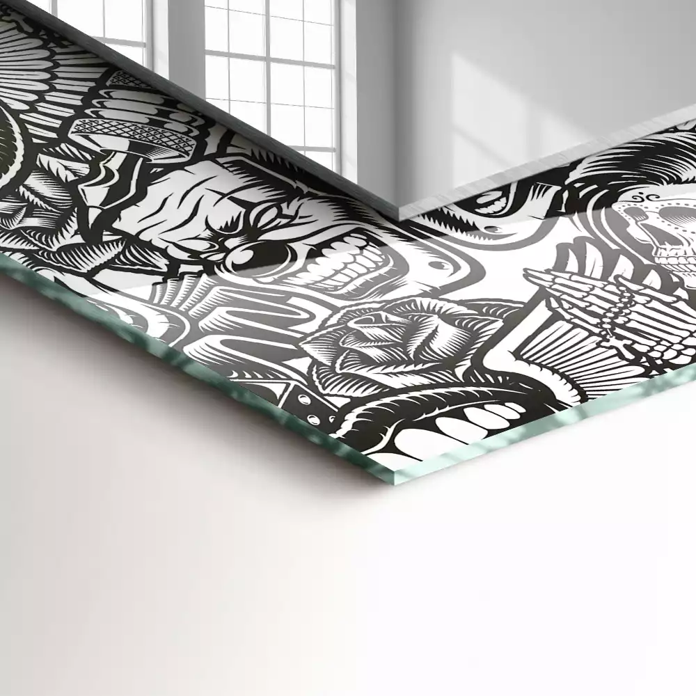 Espelho decorado Padrões em preto e branco