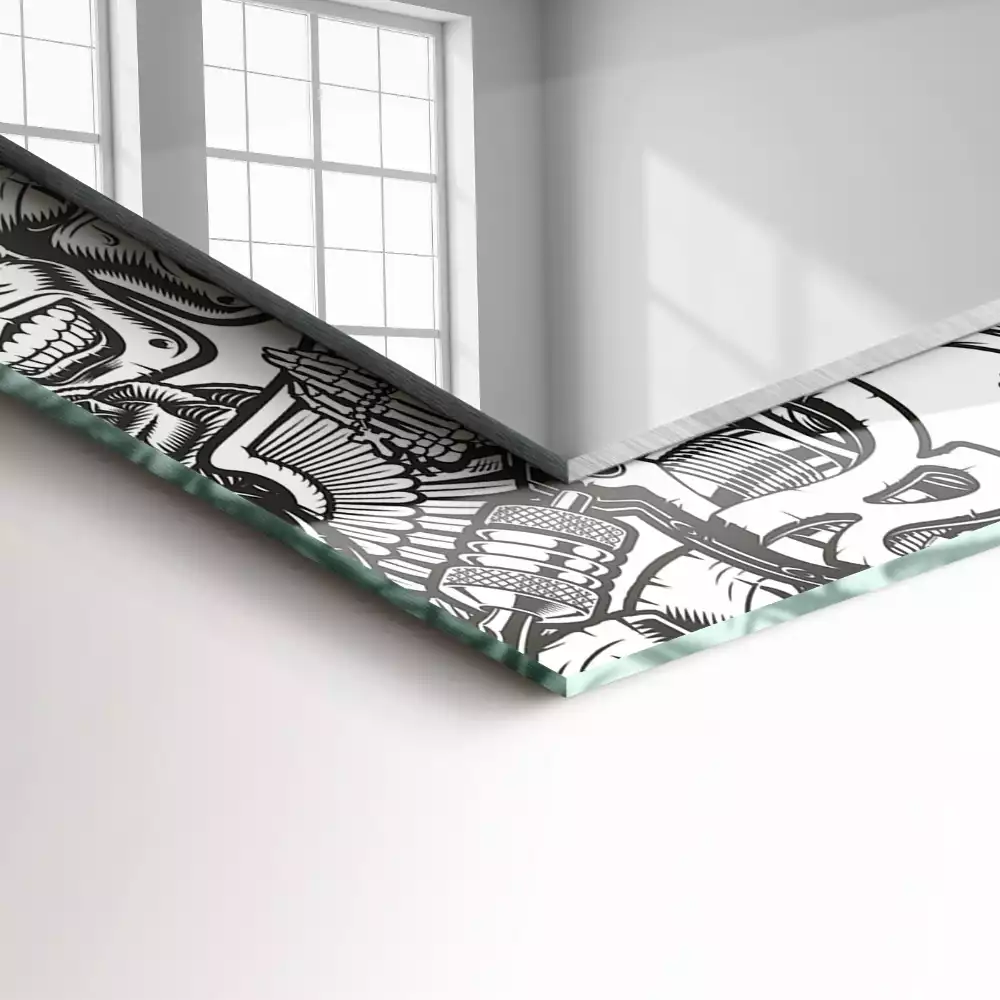 Espelho decorado Padrões em preto e branco