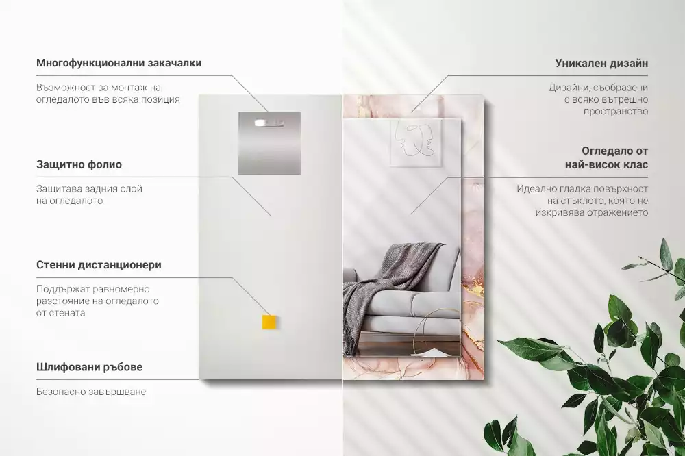 Espelho decorativo Arte abstrata em aquarela