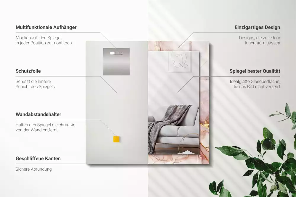 Espelho decorativo Arte abstrata em aquarela