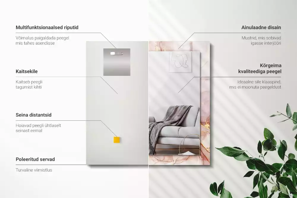 Espelho decorativo Arte abstrata em aquarela