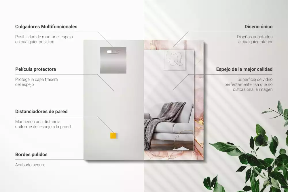 Espelho decorativo Arte abstrata em aquarela