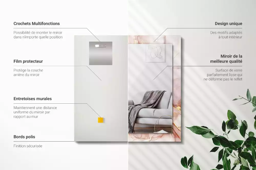 Espelho decorativo Arte abstrata em aquarela