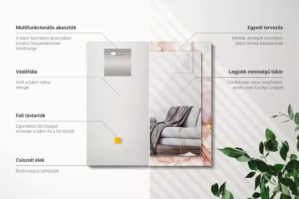 Espelho decorativo Arte abstrata em aquarela