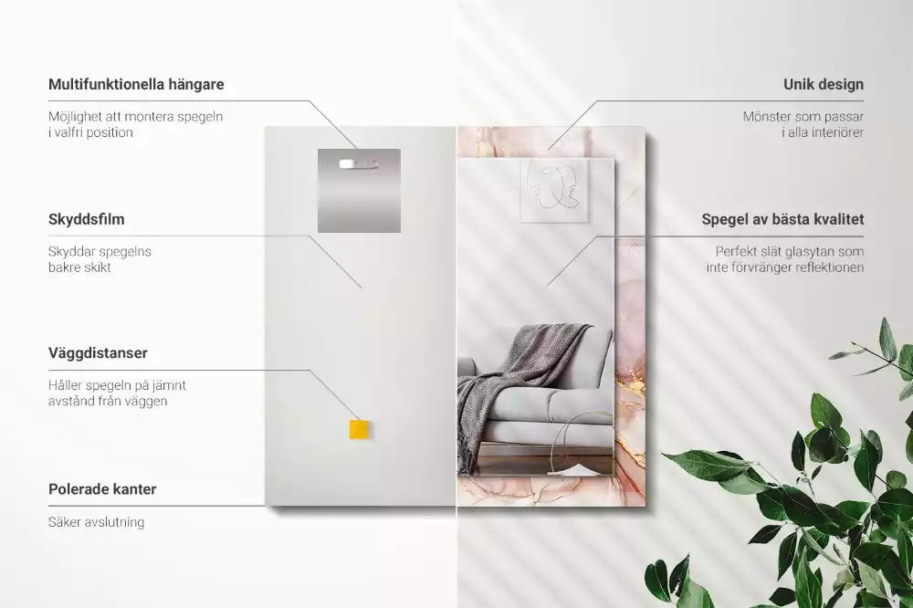 Espelho decorativo Arte abstrata em aquarela