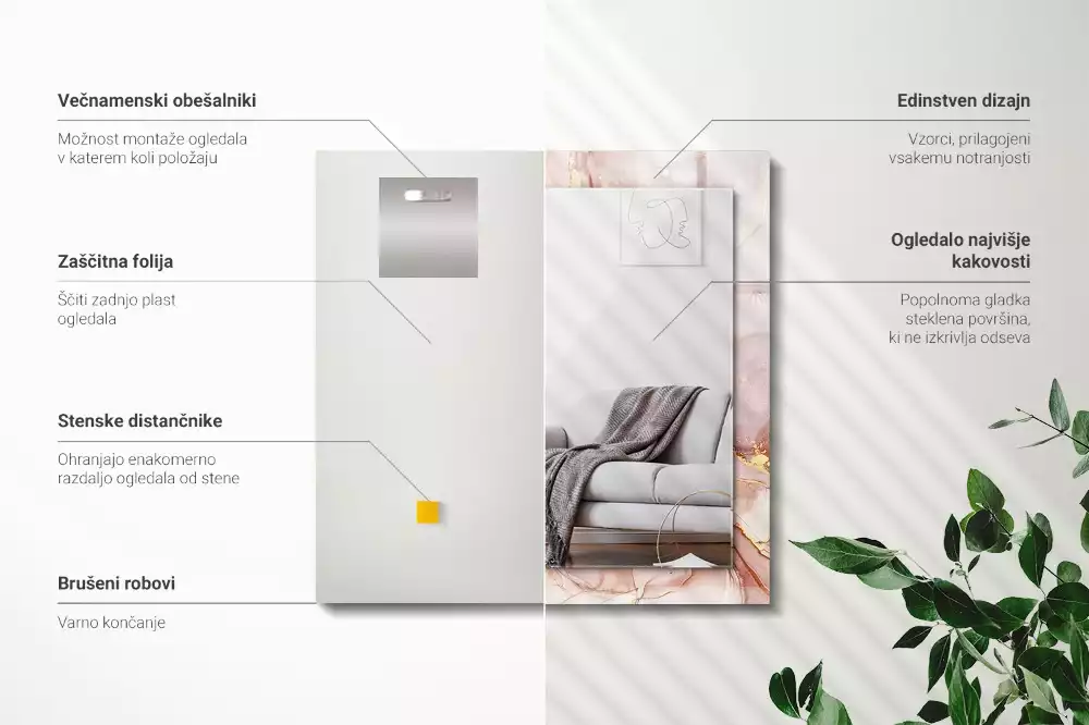 Espelho decorativo Arte abstrata em aquarela