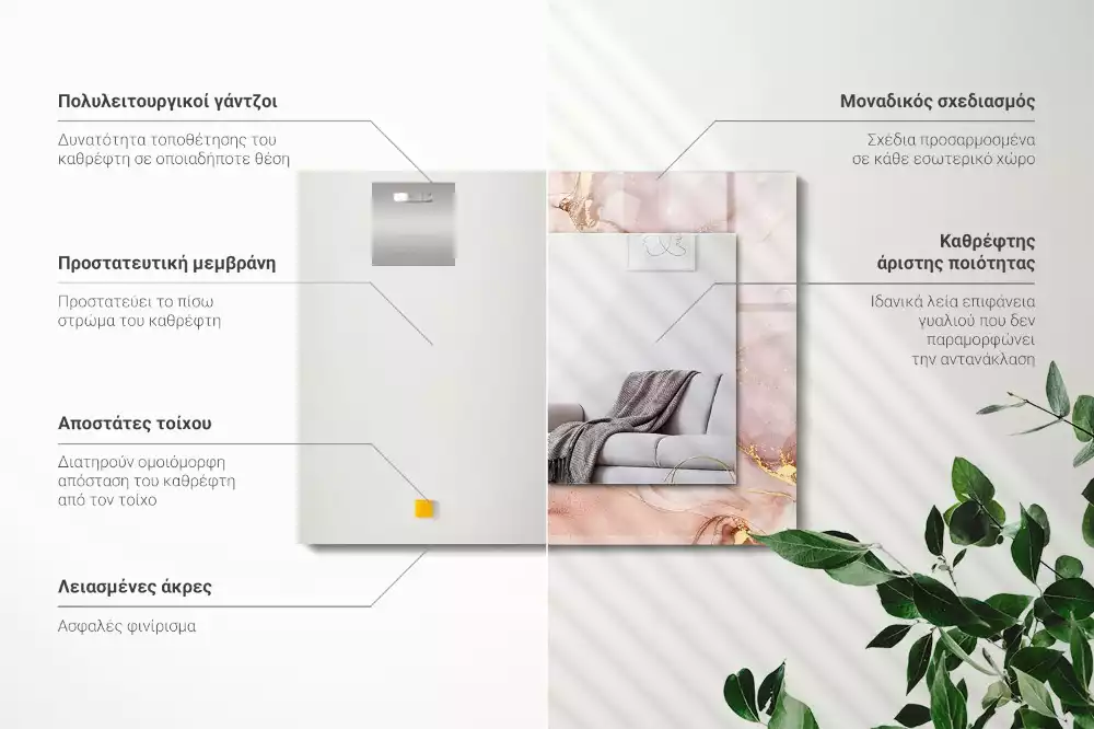 Espelho decorativo Arte abstrata em aquarela