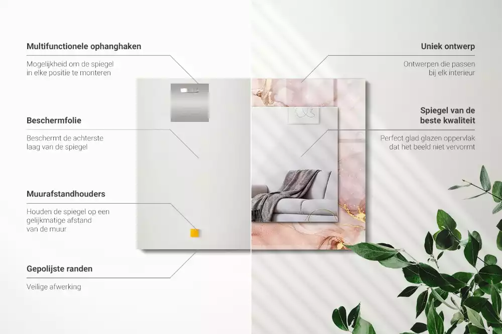 Espelho decorativo Arte abstrata em aquarela