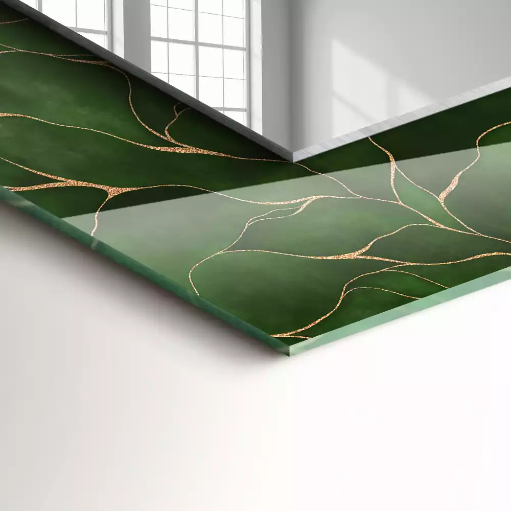 Espelho decorado Padrão de folhas verdes