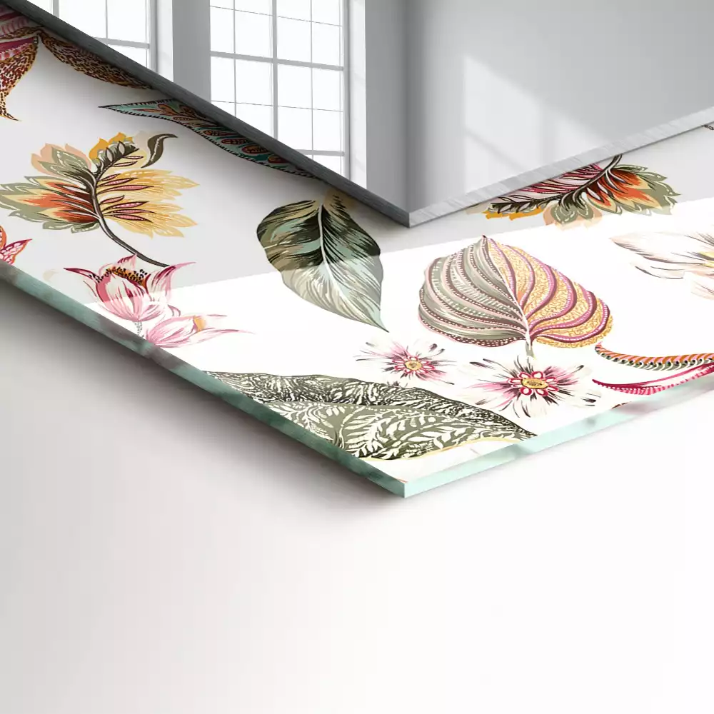 Espelho decorado Flores e folhas