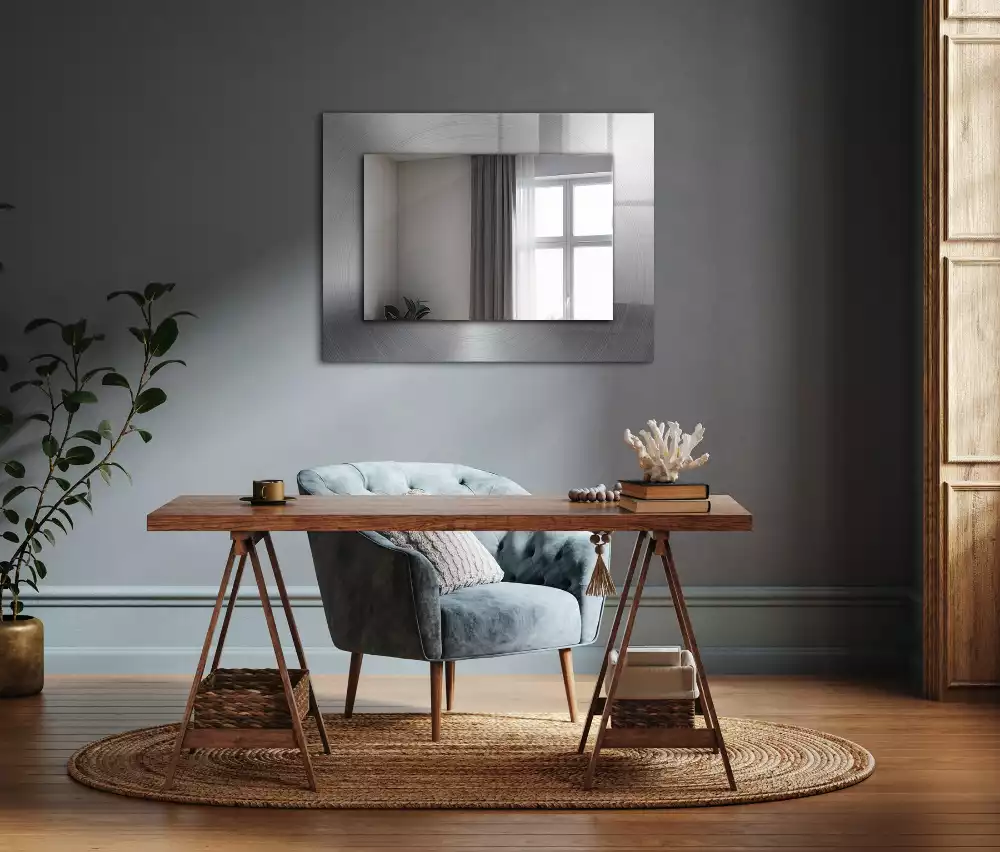 Espelho decorativo Superfície metálica redonda