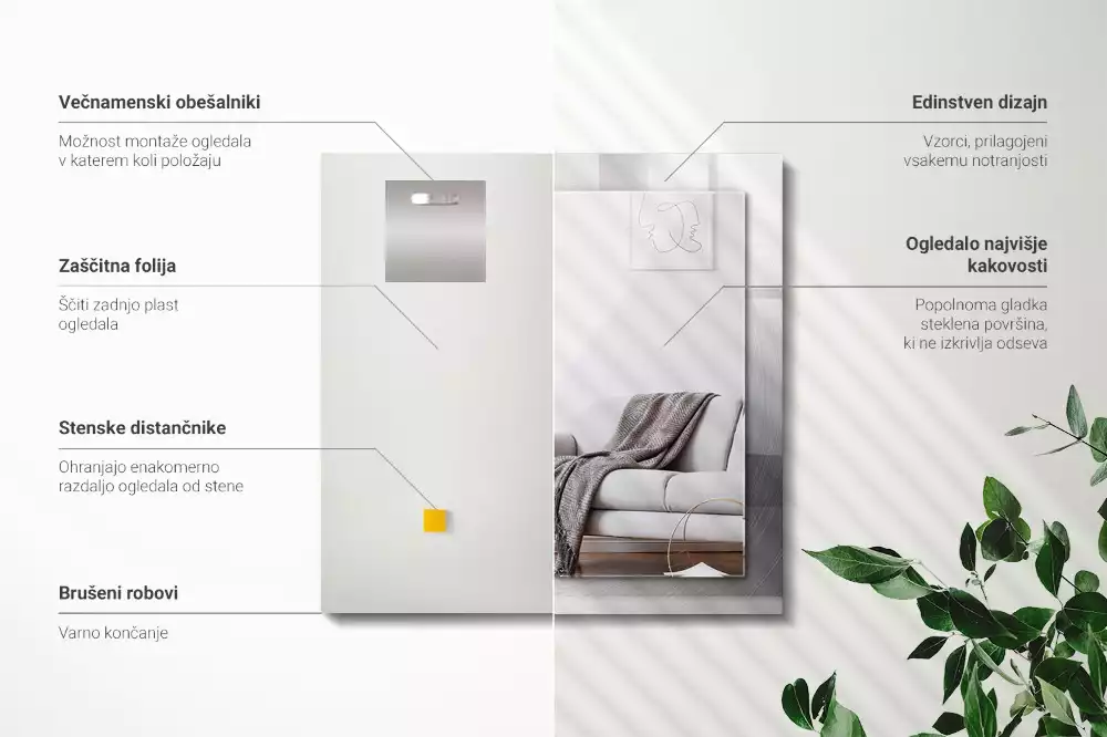 Espelho decorativo Superfície metálica redonda