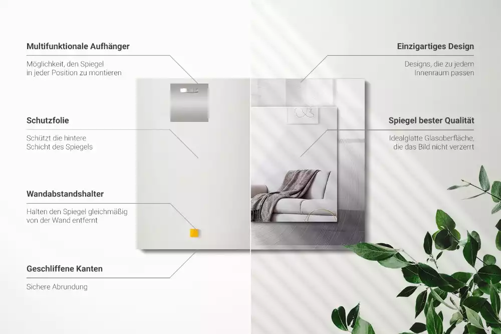 Espelho decorativo Superfície metálica redonda