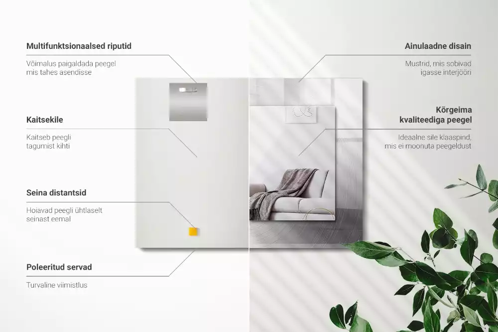 Espelho decorativo Superfície metálica redonda