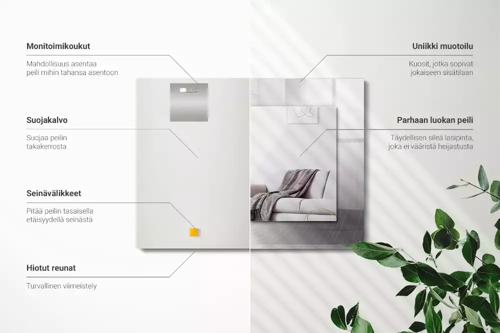 Espelho decorativo Superfície metálica redonda