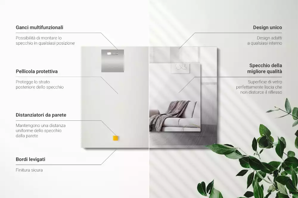 Espelho decorativo Superfície metálica redonda