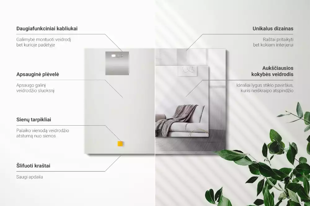 Espelho decorativo Superfície metálica redonda