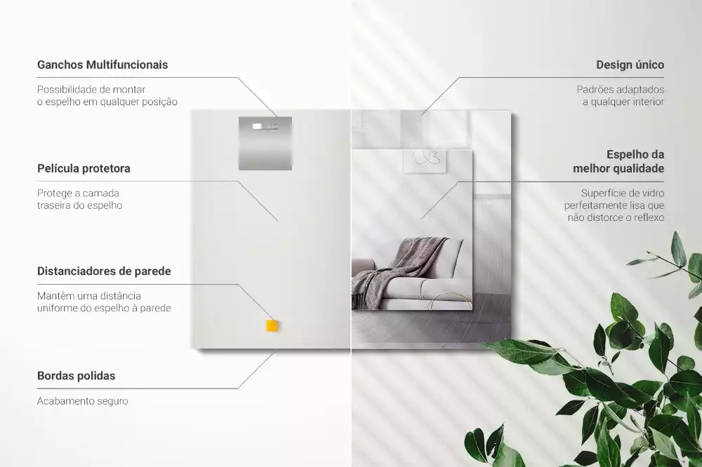 Espelho decorativo Superfície metálica redonda