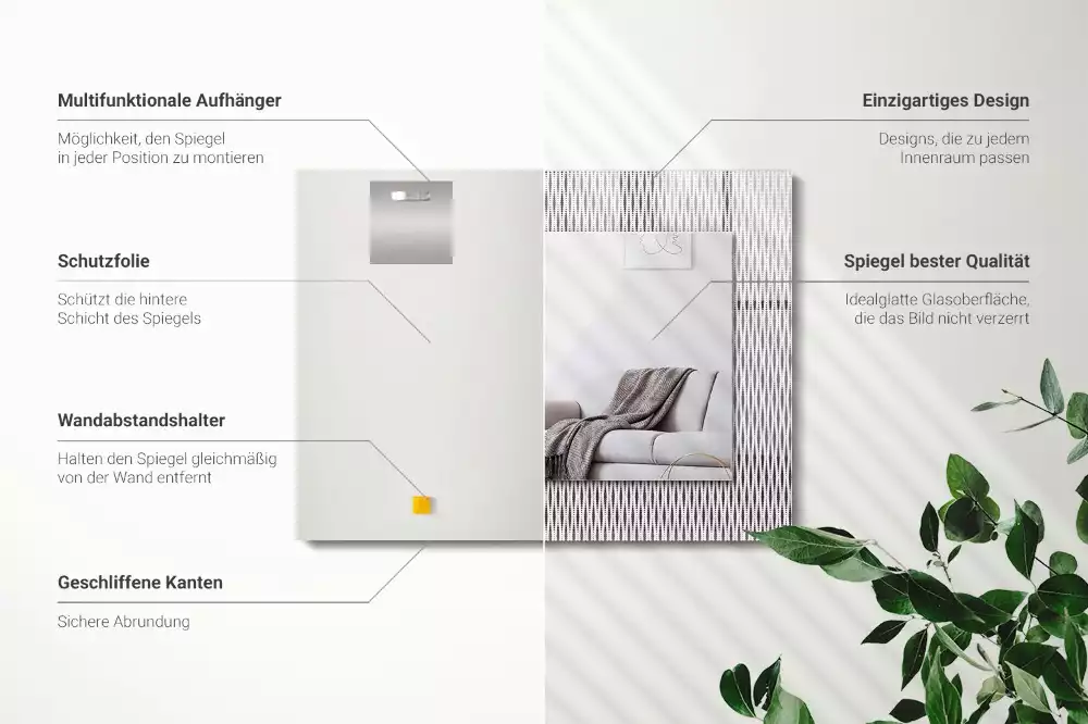 Espelho decorativo Padrão de tecido têxtil