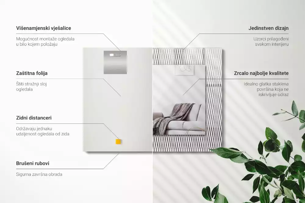 Espelho decorativo Padrão de tecido têxtil