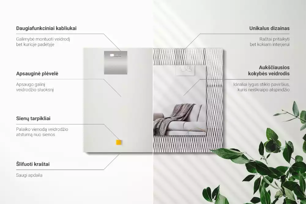 Espelho decorativo Padrão de tecido têxtil