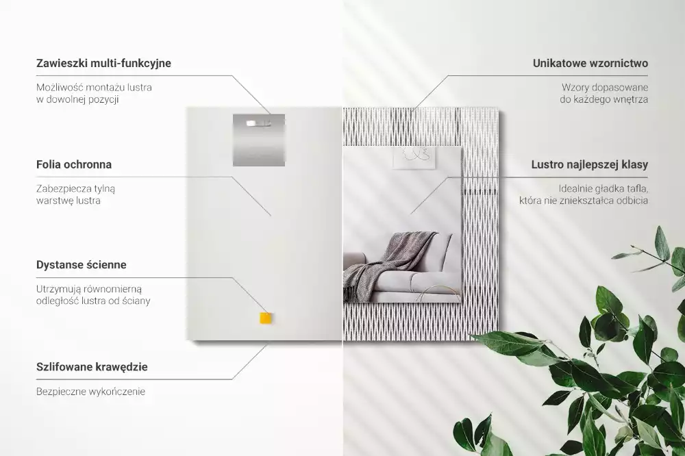 Espelho decorativo Padrão de tecido têxtil