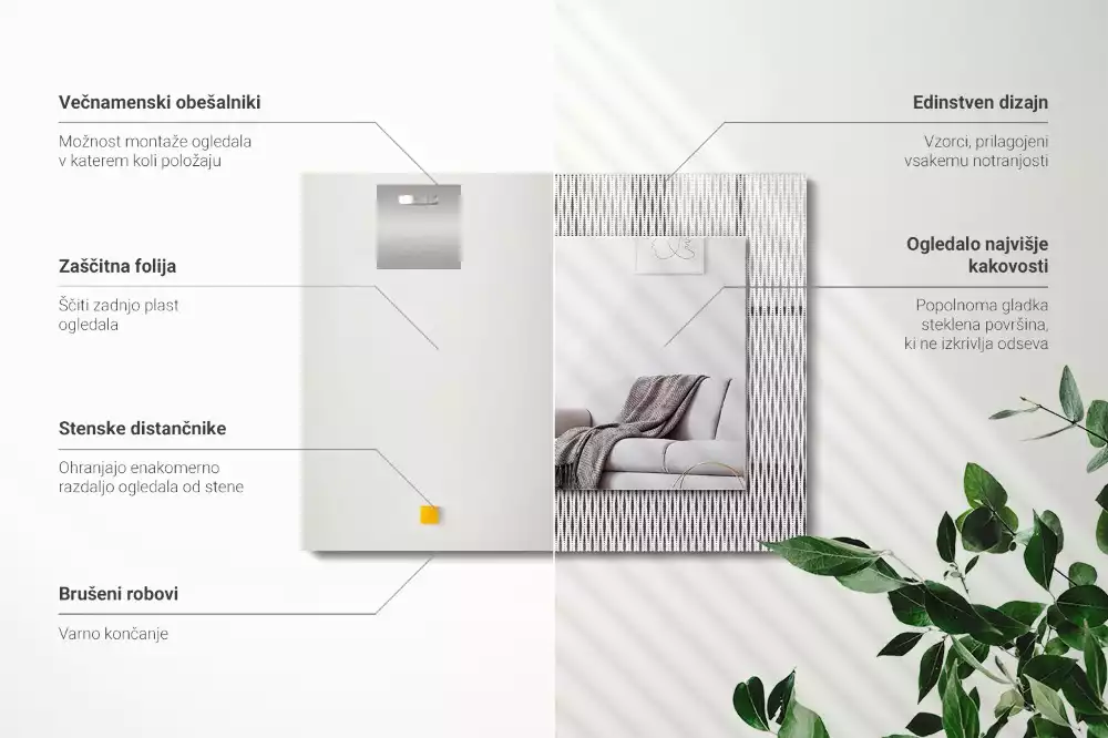 Espelho decorativo Padrão de tecido têxtil