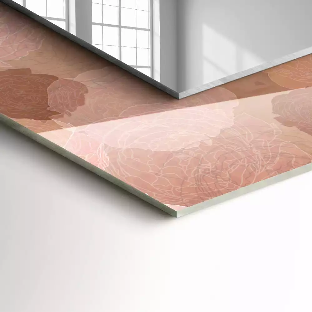 Espelho com moldura decorada Flores peônias