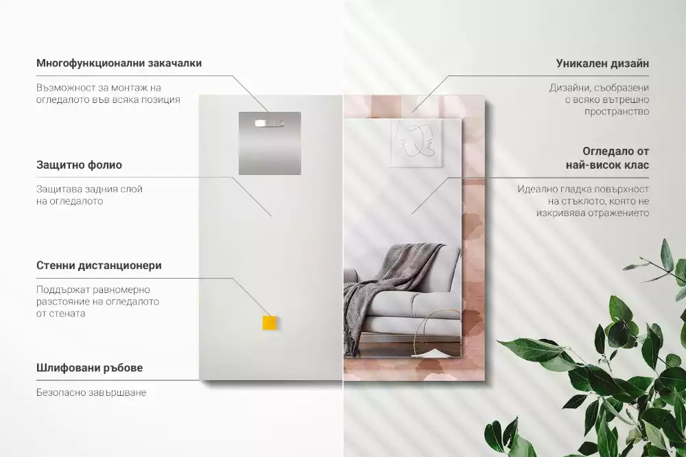 Espelho com moldura decorada Flores peônias