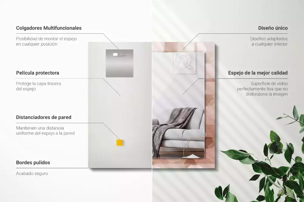 Espelho com moldura decorada Flores peônias