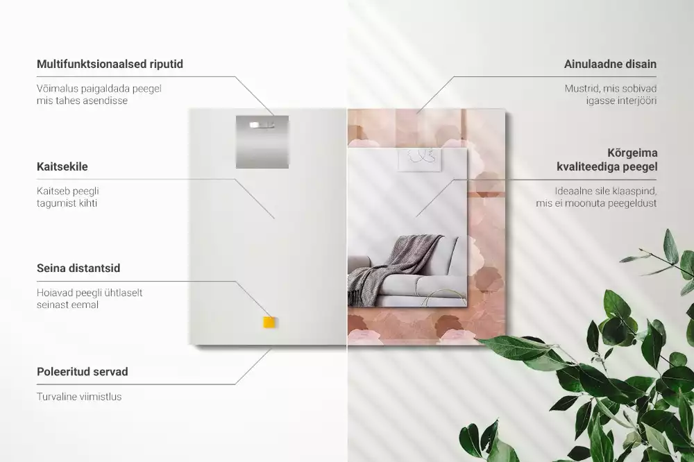 Espelho com moldura decorada Flores peônias