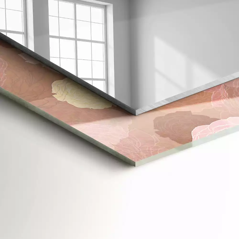 Espelho com moldura decorada Flores peônias